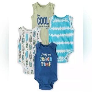 Koala Kids Beach Vibes Bodysuit Set - Blue, Green, White